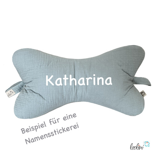 Leseknochen MUSSELIN in ALTMINT  | personalisierbar mit Stickerei
