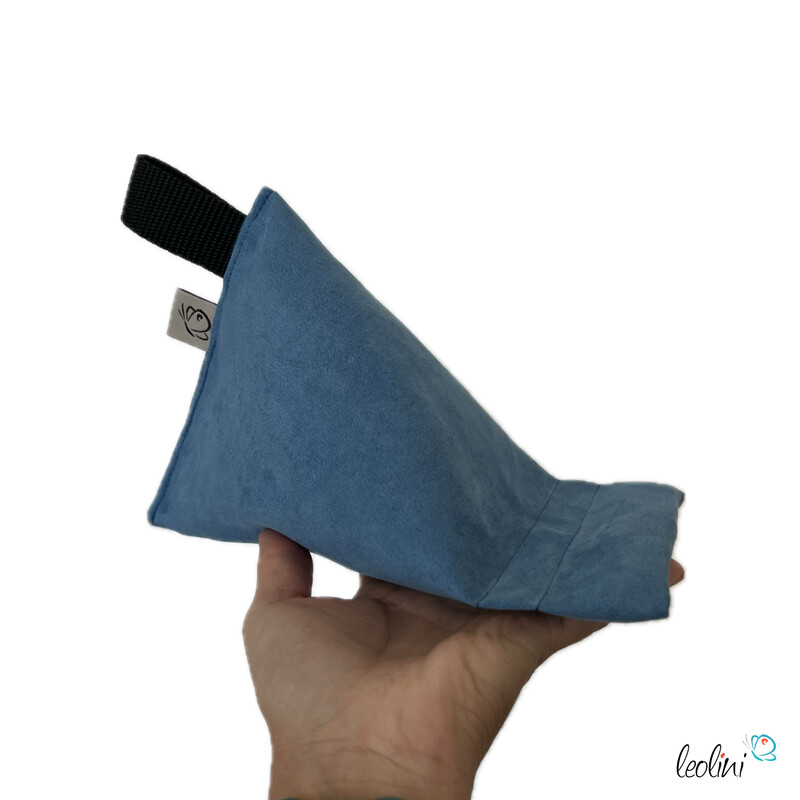 Handysitzsack DELUXE | Wildlederimitat BLAU | Stützkissen für Smartphone und Tablet
