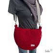 LeoliniBouclé Tasche Umhängetasche | Moonbag | Felltasche | handgefertigt in ROTTaschen mit Stickerei und Basic Taschen