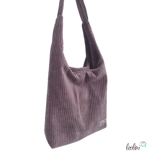 Hobo Bag aus Breitcord in DUNKELMAUVE – handgemachte Trendtasche - auch als SETTaschen mit Stickerei und Basic Taschen