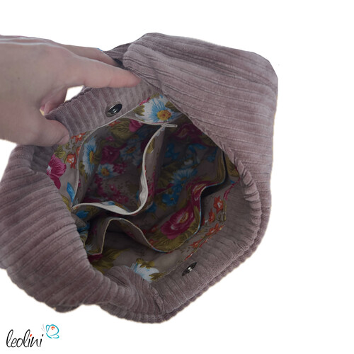 LeoliniHobo Bag aus Breitcord in DUNKELMAUVE – handgemachte Trendtasche - auch als SETTaschen mit Stickerei und Basic Taschen