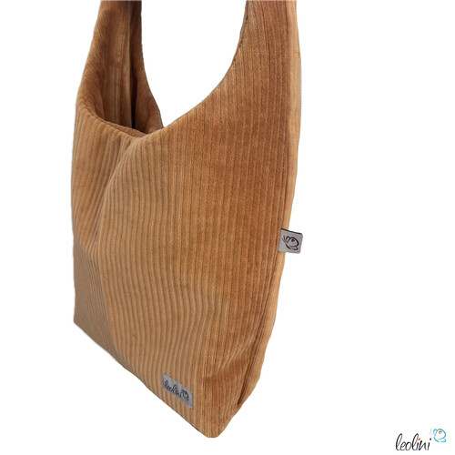 LeoliniHobo Bag aus Breitcord in KAMEL – handgemachte Trendtasche -  auch als SetTaschen mit Stickerei und Basic Taschen