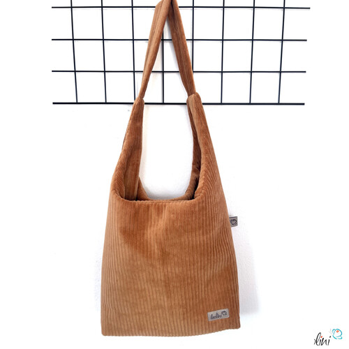 LeoliniHobo Bag aus Breitcord in KAMEL – handgemachte Trendtasche -  auch als SetTaschen mit Stickerei und Basic Taschen