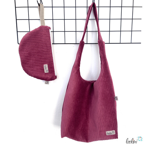 Hobo Bag Breitcord in Himbeer handgemachte Trendtasche