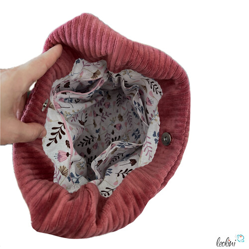 Hobo Bag Breitcord in Himbeer handgemachte Trendtasche