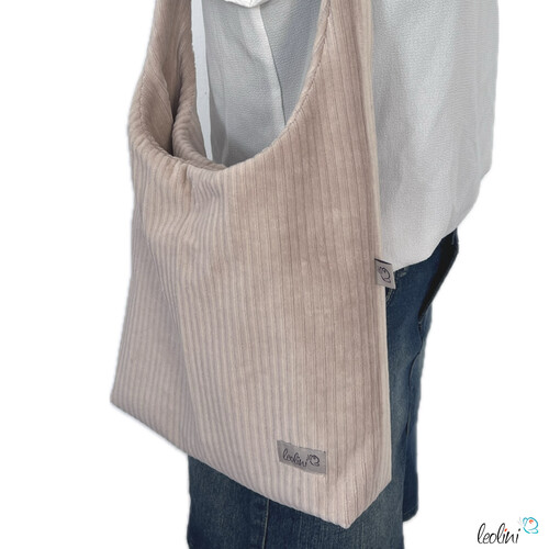 Hobo Bag aus Breitcord in BEIGE – handgemachte Trendtasche -Taschen mit Stickerei und Basic Taschen
