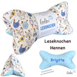 LeoliniLeseknochen personalisierbar | Nackenkissen HENNEN | handgemachtLeseknochen gemustert