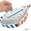 LeoliniBauchtasche XL | Crossbody-Bag | Gürteltasche aus CANVAS - STREIFEN ORANGE DUNKELBLAUTaschen mit Stickerei und Basic Taschen