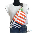 LeoliniBauchtasche XL | Crossbody-Bag | Gürteltasche aus CANVAS - STREIFEN ORANGE DUNKELBLAU