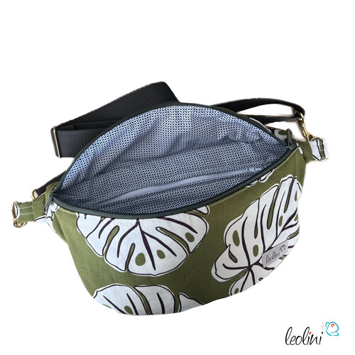 LeoliniBauchtasche XL | Crossbody-Bag | Gürteltasche aus CANVAS PalmenTaschen mit Stickerei und Basic Taschen