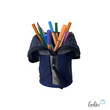 LeoliniStehende Stiftetasche Leo | Federpennal Federmäppchen DUNKELBLAU | personalisierbar mit NamenStehende Stiftetaschen LEO