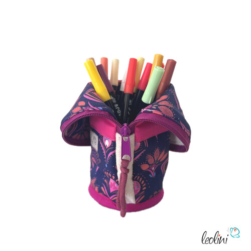 LeoliniStehende Stiftetasche Leo | Federpennal Federmäppchen ORNAMENTE PINK | personalisierbar mit NamenStehende Stiftetaschen LEO
