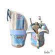 LeoliniStehende Stiftetasche Leo | Federpennal Federmäppchen HELLBLAU PATCHWORK | personalisierbar mit NamenStehende Stiftetaschen LEO