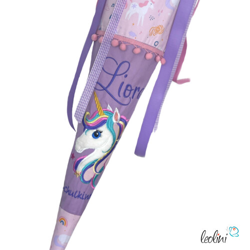 LeoliniSchultüte EINHORN aus Stoff | Personalisierung mit Name | mit InnenkissenSchultüten