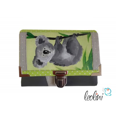 Sparset - Foldover Tasche mit echter Malerei Koalabär und kleine Geldbörse