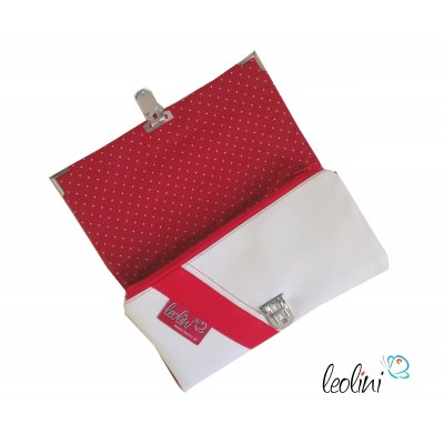 Sparset - Foldover Tasche mit echter Malerei roter Mohn und große Geldbörse