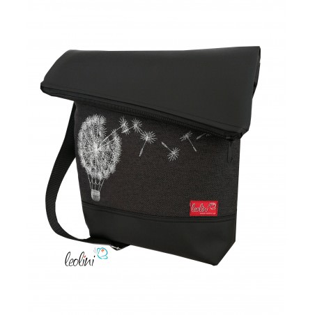 Foldover Tasche Pusteblumen Ballon Stickerei - handgemachte Kunstledertasche Leolini - 2