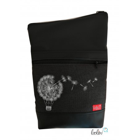 Foldover Tasche Pusteblumen Ballon Stickerei - handgemachte Kunstledertasche Leolini - 3