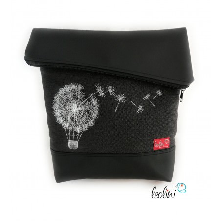 Foldover Tasche Pusteblumen Ballon Stickerei - handgemachte Kunstledertasche Leolini - 5