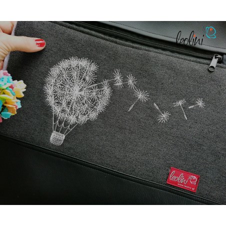 Foldover Tasche Pusteblumen Ballon Stickerei - handgemachte Kunstledertasche Leolini - 7