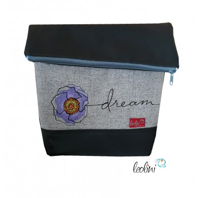 Foldover Tasche Blume Dream Stickerei  - mit Außenfach