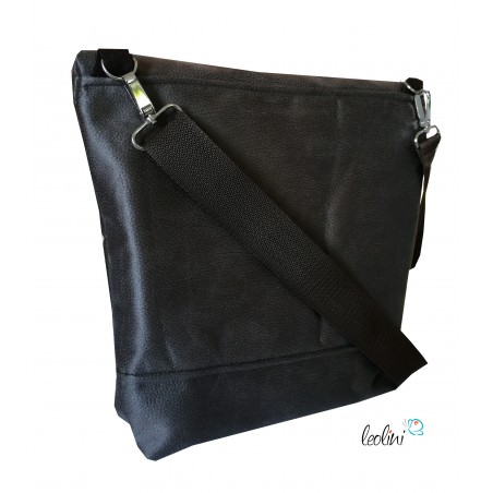 Foldover Tasche mit Blume des Lebens Stickerei  - Umhängetasche mit Außenfach Leolini - 4