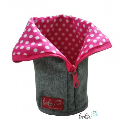Stehende Stiftetasche Stiftepenal pink mit Spruch