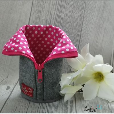 Stehende Stiftetasche Stiftepenal pink mit Spruch