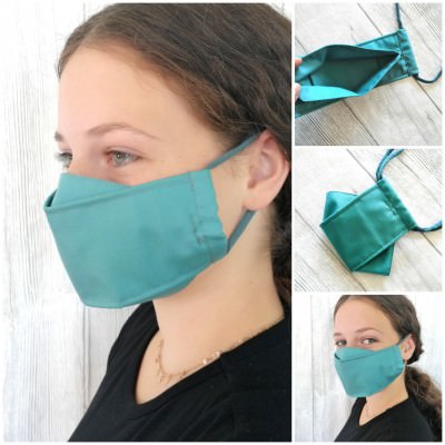 UNIFARBEN Mund-Nasenbedeckung aus Baumwollstoff mit Filterfach für Erwachsene