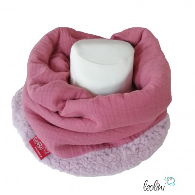 Musselin Loop | Schlauchschal altrosa unifarben Leolini - 1