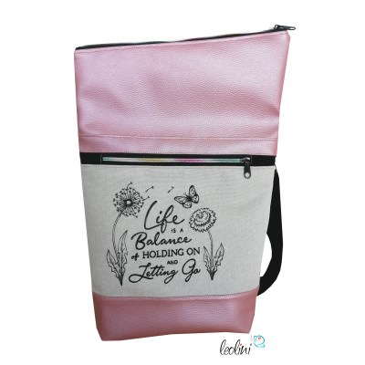 Foldover Tasche Balance Stickerei - rose metallic -  mit Außenfach