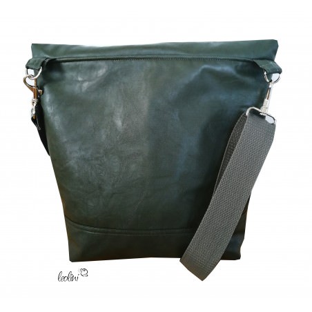 Foldover Tasche Lebensbäume Stickerei oliv mit Außenfach Leolini - 7