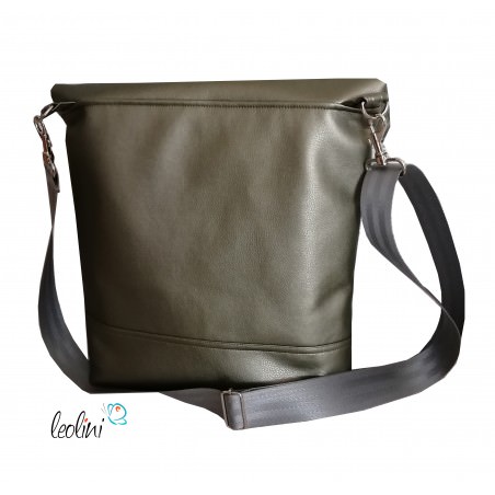 Foldover Tasche Blume des Lebens Stickerei mit Charmanhänger -  khaki Leolini - 7
