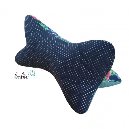 Leseknochen personalisierbar | Nackenkissen BLUMENTRAUM DUNKELBLAU | handgefertigt Leolini - 4